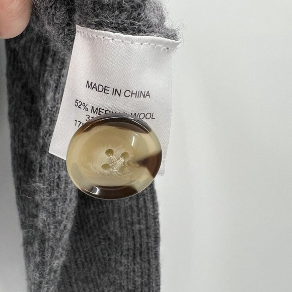 Quince Women's Charcoal Gray Baby Alpaca-Merino Wool Cropped Cardigan sz S NWT - Picture 4 of 6